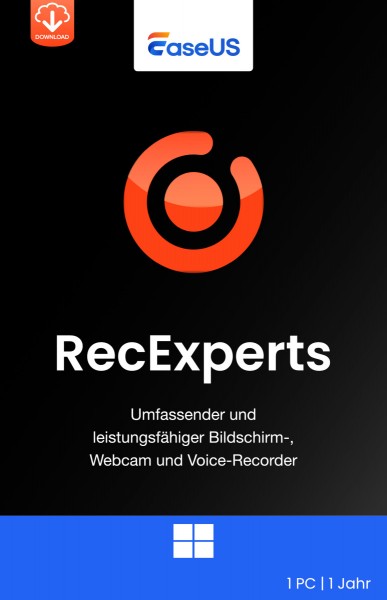EaseUS RecExperts Screen Recorder Windows 1PC, 1 Jahr, Digitaler Download