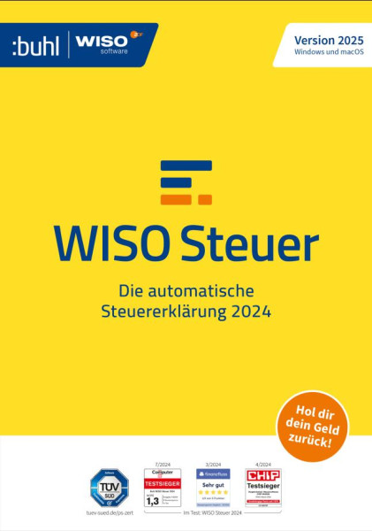 WISO Steuer 2025 (für das Steuerjahr 2024), Windows 10/11/Mac, Deutsch, Download