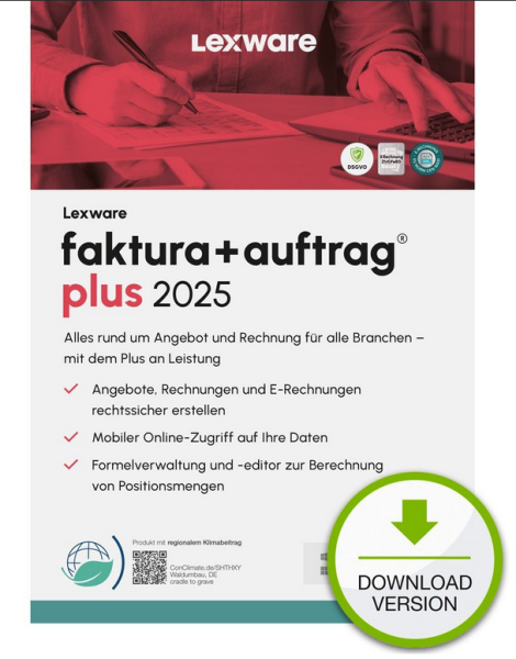 Lexware faktura+auftrag plus 2025 (365-Tage Version) Digitaler Download