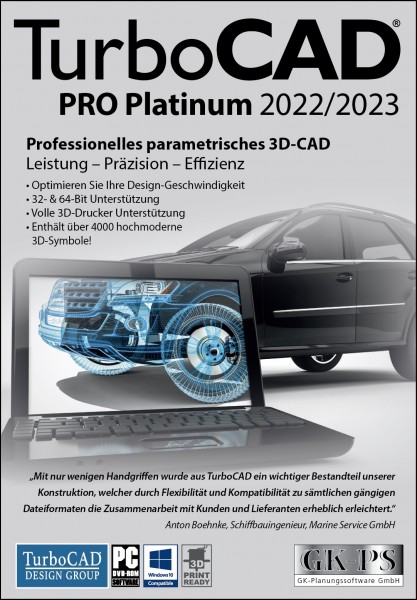 TurboCAD PRO Platinum 2022/2023, 1 PC, Dauerlizenz, Windows, Download