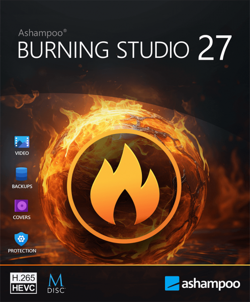 Ashampoo Burning Studio 27, Windows 11/10, 1 PC, Dauerlizenz, Digitaler Download