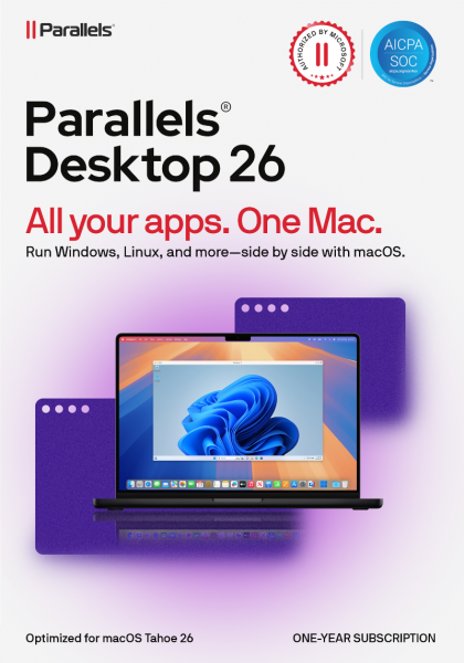 Parallels Desktop 26 Standard für MAC *1 Jahr* Code in a Box per DHL