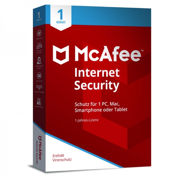 McAfee Internet Security 1 Gerät 1-Jahr BOX (Code Only)