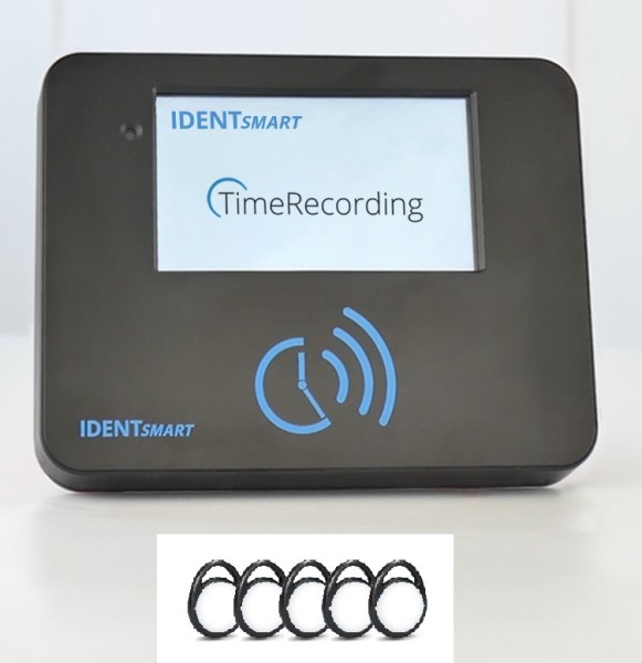 IDENTsmart ID800 Zeiterfassung inkl. 5 RFID Mitarbeiter-Token, erweiterbar
