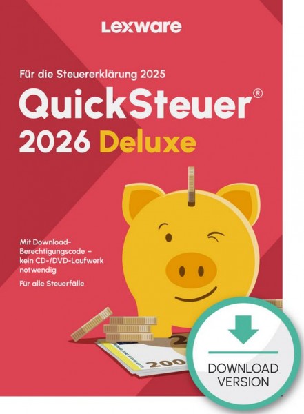 QuickSteuer 2026 Deluxe (für Steuerjahr 2025), Private und gew. Steuer, Download