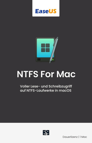 EaseUS NTFS for Mac -NURmacOS- 1 Mac Dauerlizenz LifetimeUPG, Digitaler Download