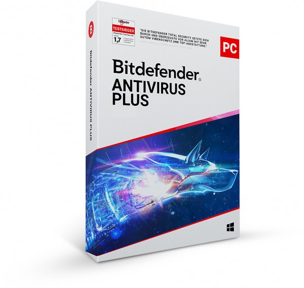 Bitdefender Antivirus Plus 2024, 3 PC (Windows), 2 Jahre, Download