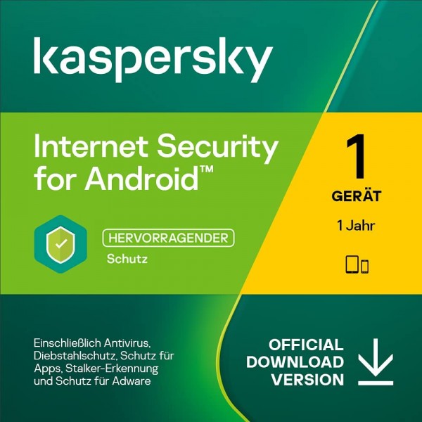 Kaspersky Internet Security für Android 3 Geräte 1 Jahr -auch als Verlängerung