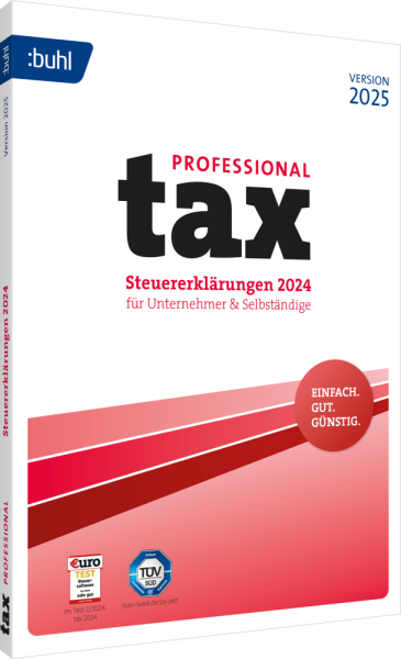 BUHL tax 2025 Professional (für das Steuerjahr 2024), Windows 11/10, Download