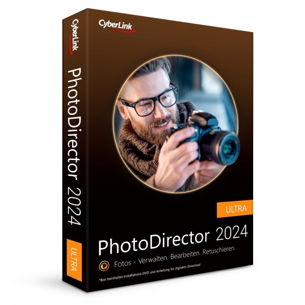 Cyberlink PhotoDirector 2024 Ultra Dauerlizenz, Box inkl. DVD