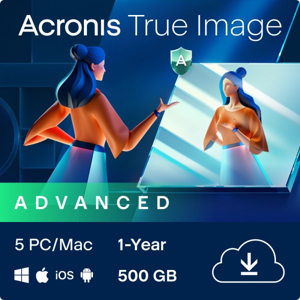 Acronis True Image Advanced2026 +500GB Cloud 5Geräte 1Jahr Digitaler Download DE