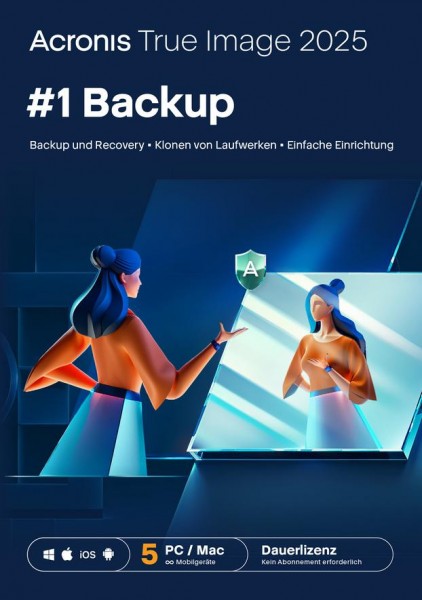 Acronis True Image 2025, 5 Geräte PC/Mac, DAUERLIZENZ, Digitaler Download