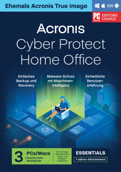 Acronis Cyber Protect Home Office Essentials 3 Geräte, 1 Jahr Download