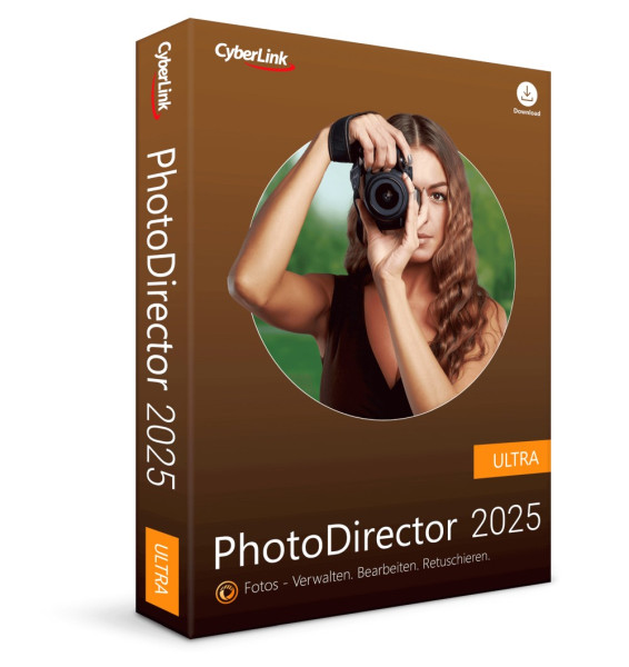 Cyberlink PhotoDirector 2025 Ultra Dauerlizenz, Code in a Box