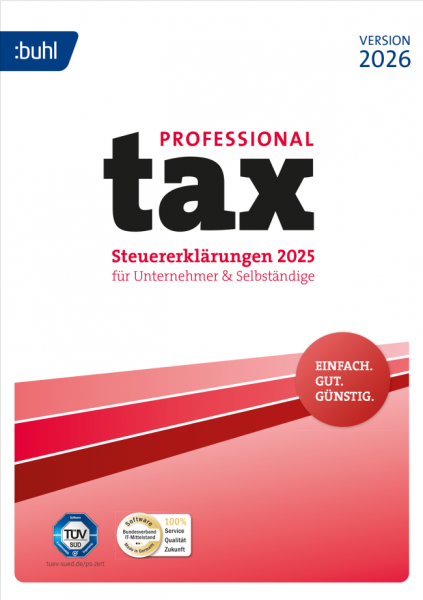 BUHL tax 2026 Professional (für das Steuerjahr 2025), Windows 11/10, Download