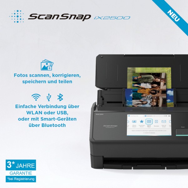 Ricoh (Fujitsu) ScanSnap ix2500 DUPLEX Office Dokumentenscanner Wi-Fi /USB BLACK