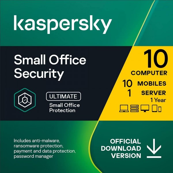 Kaspersky Small Office Security V8, 10 PC 10 Mobile 1 Server 1 Jahr, Download