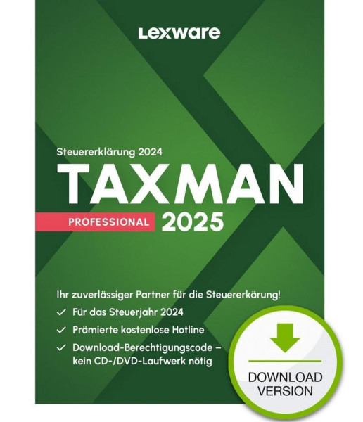 TAXMAN 2025 professional (für das Steuerjahr 2024) 1 PC, Download