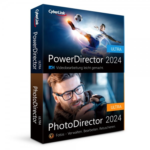 Cyberlink DUO PowerDirector2024 Ultra &amp; PhotoDirector2024 Ultra Dauerliz Box DVD