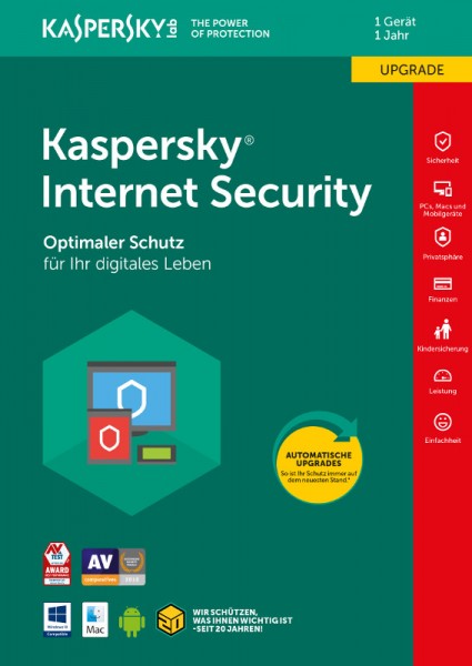 Kaspersky Internet Security, Upgrade, 1 Gerät, 1 Jahr, Download