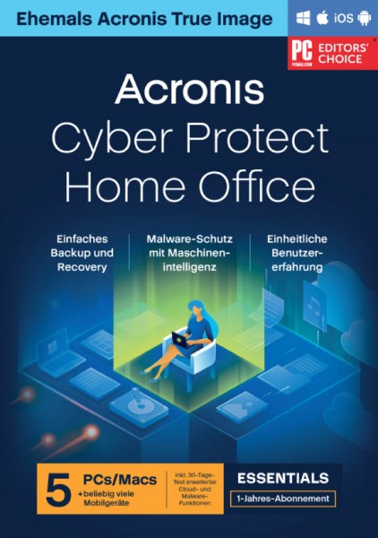 Acronis Cyber Protect Home Office Essentials 5 Geräte, 1 Jahr Download