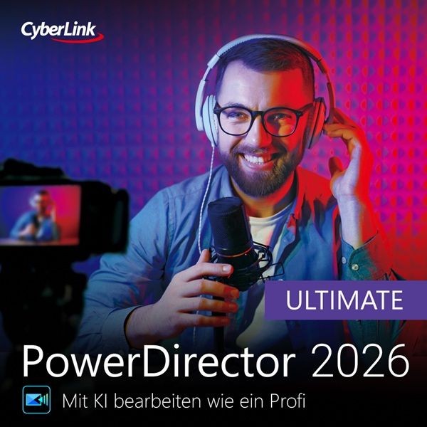 Cyberlink PowerDirector 2026 Ultimate Windows 11/10 Dauerlizenz Keykarte per DHL