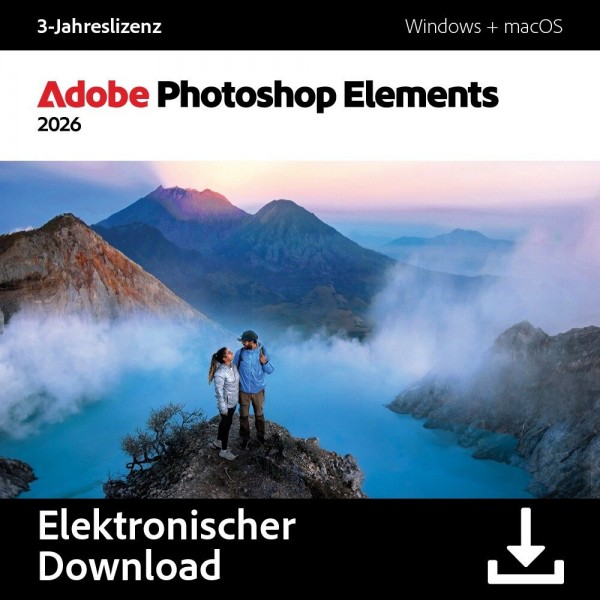 Adobe Photoshop Elements 2026 1User (2Geräte) 3 Jahre Windows11 Mac15.5 Download