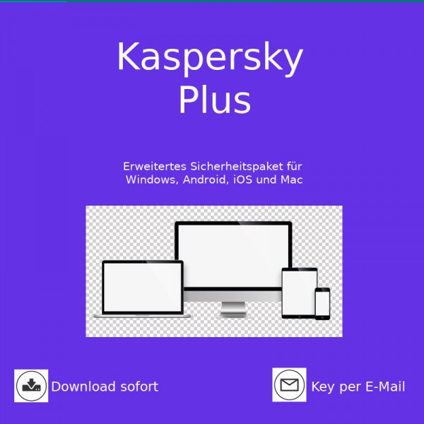 Kaspersky Plus (gültig für 2024/2025) 5 Geräte, 1 Jahr, Download