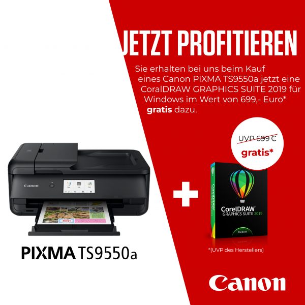 Canon PIXMA TS9550a A3 Multifunktionsdrucker inkl. CorelDRAW Graphics Suite 2019