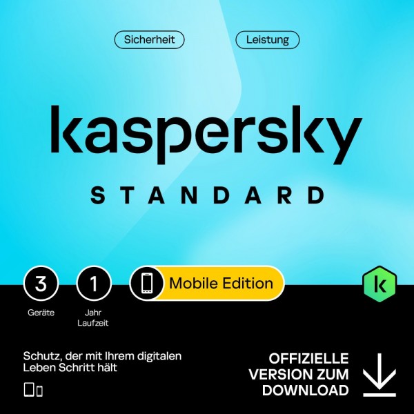 Kaspersky Mobile Internet-Security 2024, 3 Geräte, 1 Jahr, Deutsch, KEY,Download