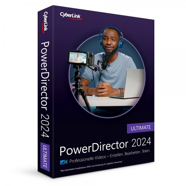 Cyberlink PowerDirector 2024 Ultimate, Windows 11/10, Dauerlizenz, Box inkl. DVD