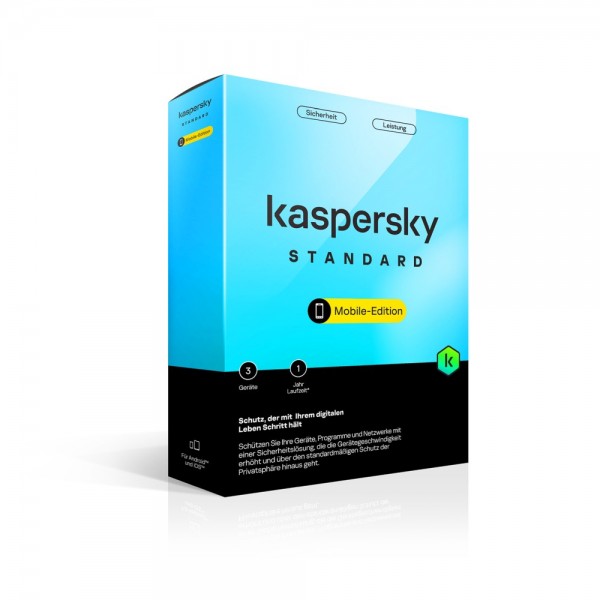Kaspersky Mobile 2024 3 Geräte, 1 Jahr Mobile Security, Code in a BOX