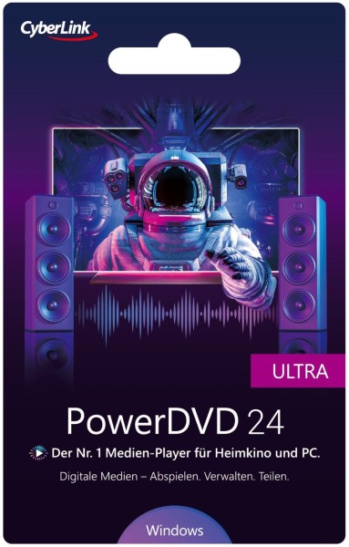 Cyberlink PowerDVD 24, Ultra, Dauerlizenz, Windows 11/10, Card per DHL
