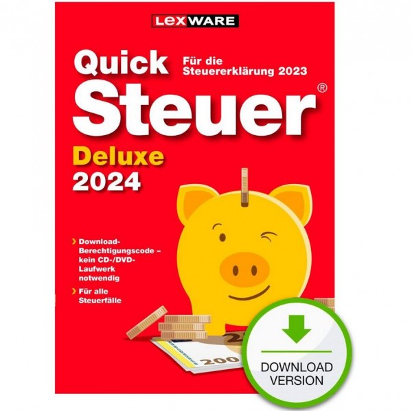 QuickSteuer 2024 Deluxe (für Steuerjahr 2023),Private und gew. Steuer, Download