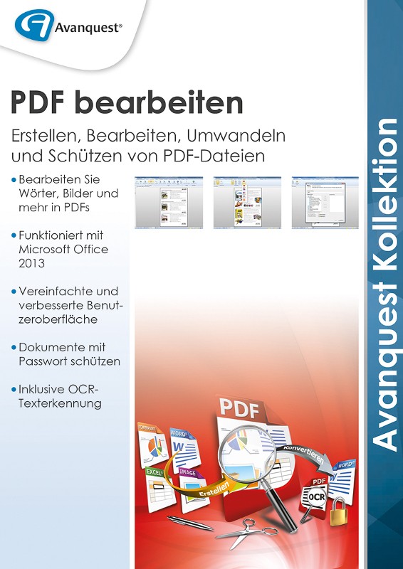 AvanQuest PDF bearbeiten - Erstellen, Bearbeiten, Umwandeln und Schützen(CD+Key)