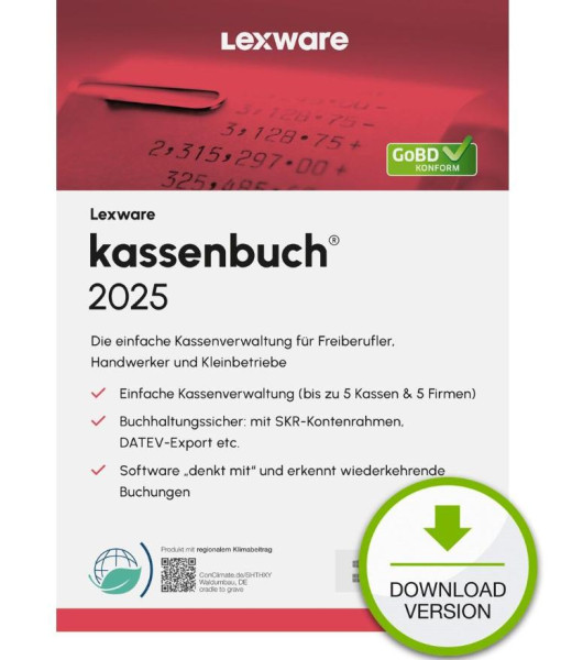 Lexware kassenbuch Version 24.00 (2025) (365-Tage Version) Digitaler Download
