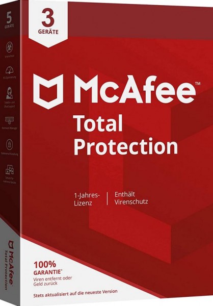 McAfee Total Protection (2023/2024), 3 Geräte 1 Jahr, Code in a Box