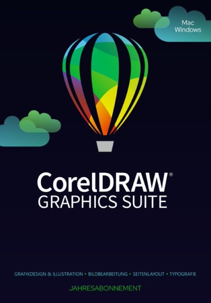 EDU CorelDRAW GraphicsSuite 365 1Jahr(IMMER Aktuellste Version)Win/MAC 1Jahr,ESD