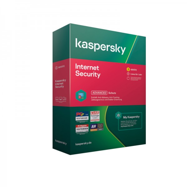 Kaspersky Internet Security 3 Geräte 1 Jahr Code in a Box