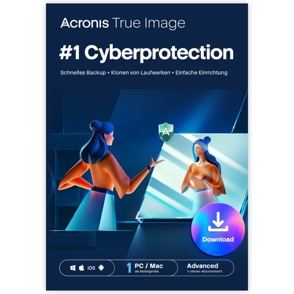 Acronis True Image Advanced 2026 +50GB Cloud 1Gerät 1Jahr Digitaler Download DE