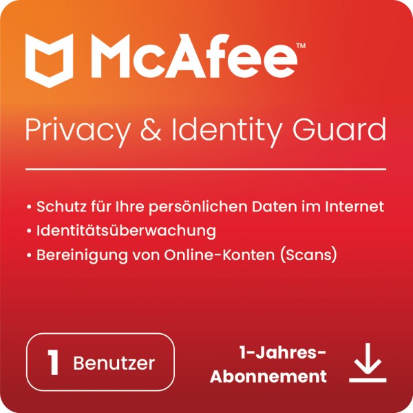 McAfee Privacy &amp; Identity Guard, 1 Nutzer, 1 Jahr 2024, Download
