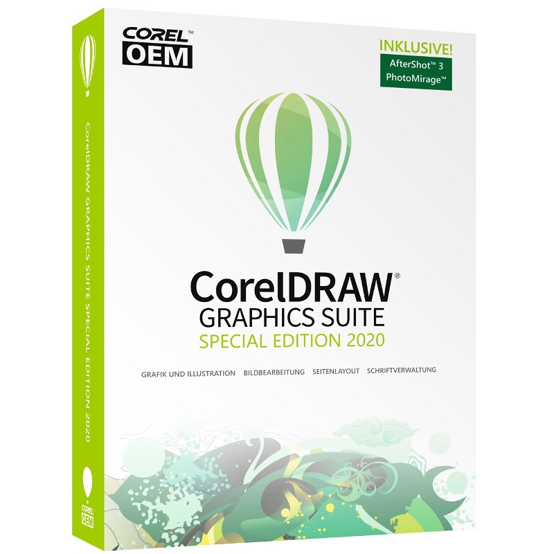 CorelDRAW Graphics Suite Special Edition 2020 OEM +AfterShot3+PhotoMirage, Box