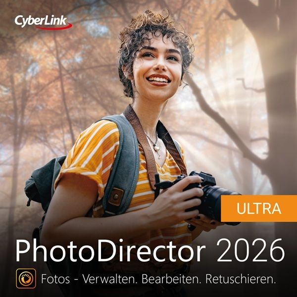 Cyberlink PhotoDirector 2026 Ultra Dauerlizenz Windows, Karte mit Key per DHL