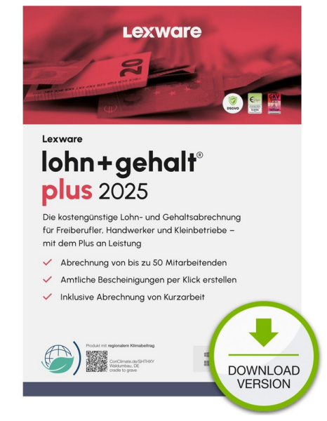 Lexware lohn+gehalt plus 2025 (365-Tage Version) Digitaler Download