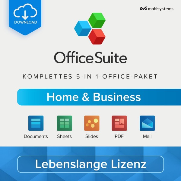 Mobi OfficeSuite Home &amp; Business 1 User, Windows 11/10, Dauerlizenz, DOWNLOAD