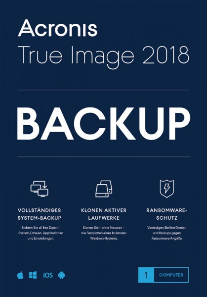Acronis True Image 2018, 1 Gerät, Dauerlizenz, Download