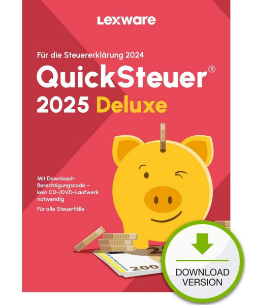 QuickSteuer 2025 Deluxe (für Steuerjahr 2024), Private und gew. Steuer, Download